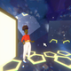 Dot walks through a glowing doorway into a hexagonal mirror dimension that allows her to time travel.